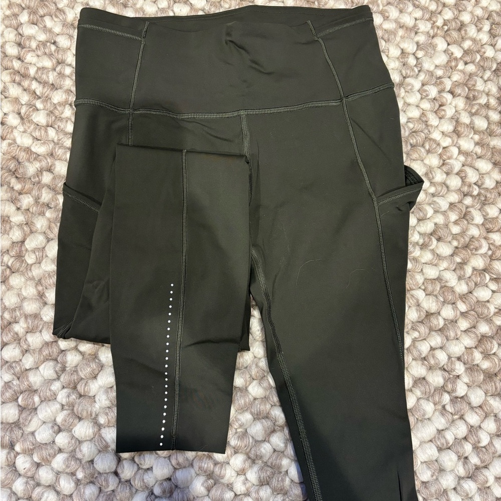 lululemon athletica Black High-Rise Workout Leggings with Inner Drawcord